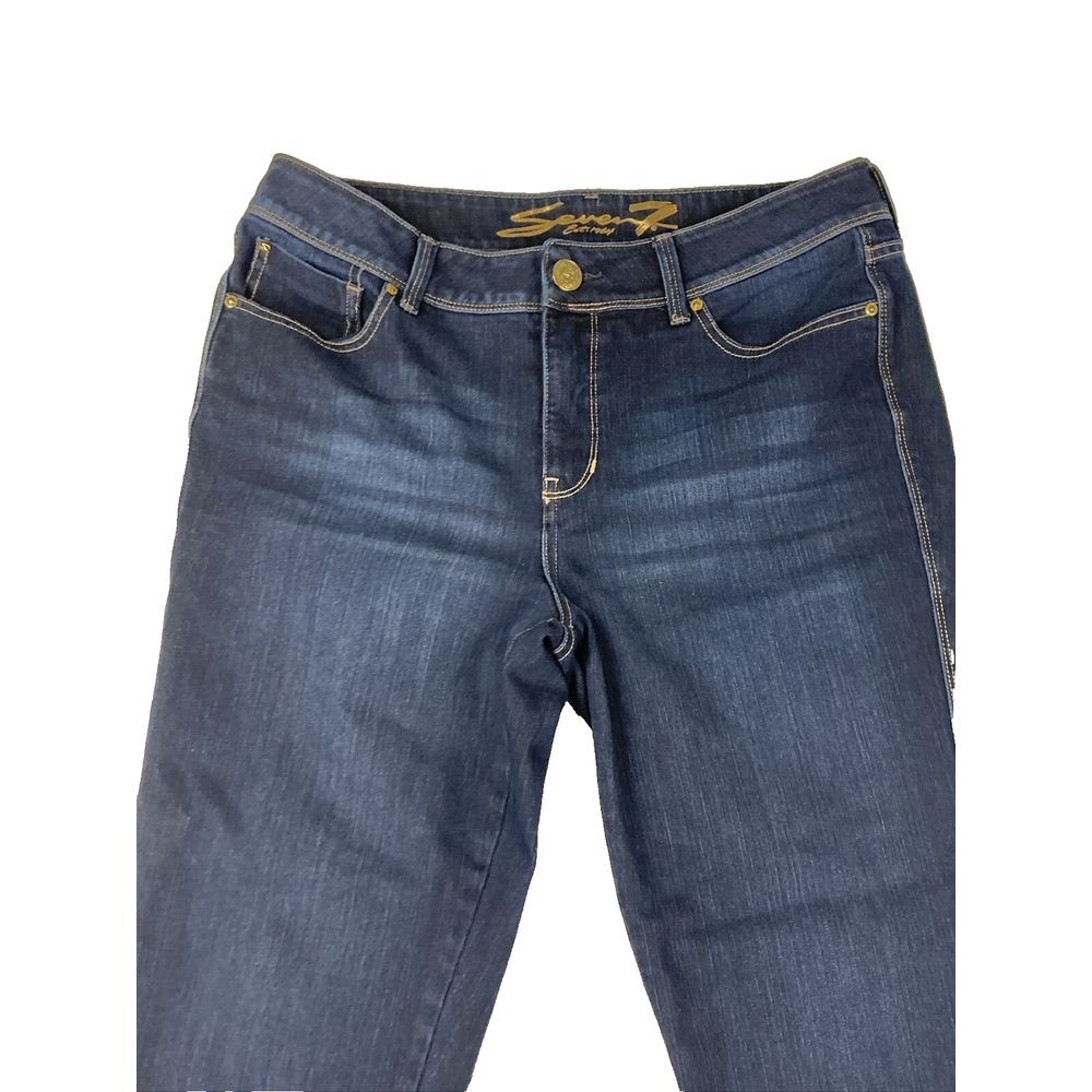Seven 7 Womens Mid Rise Slim Straight Blue Jeans Size 12